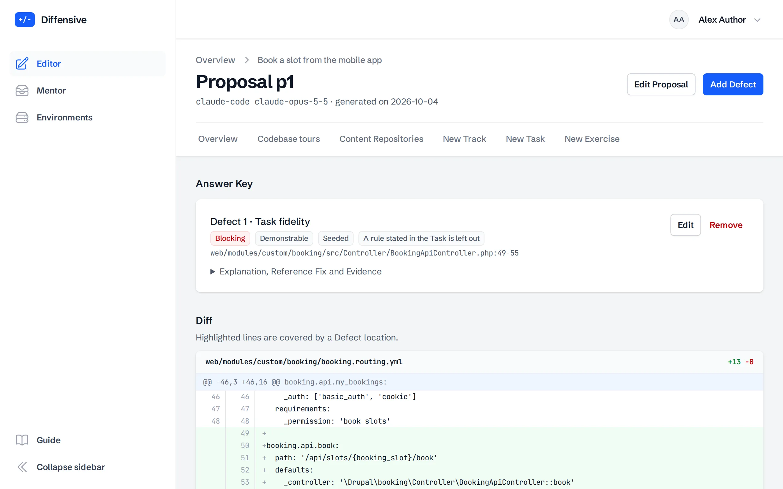 An Exercise in the editor with its validation checks.